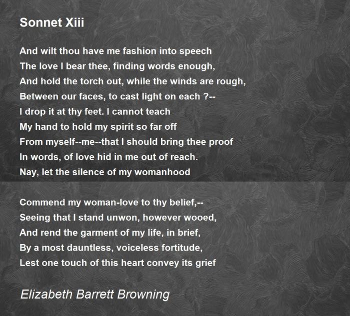 Elizabeth barrett browning sonnet 13