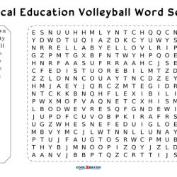 Physical education 1 word search volleyball answer key